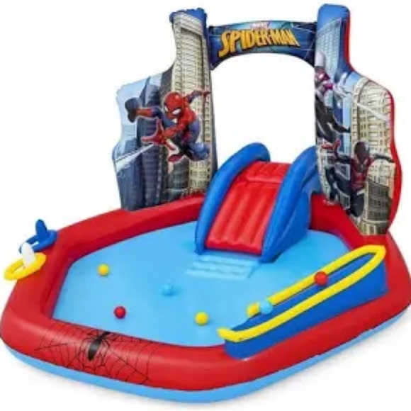 Bestway Spider-Man Marvel Kids Water Play Center Aquapark Water Slide new - Picture 1 of 8